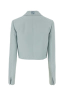 Blazer di miscela di lana blu in polvere Fendi