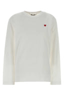 Comme Des Garcons Play White Cotton T Shirt