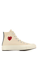 Comme Des Garcons Play Ivory Canvas Comme Des Garã§Ons X Converse Sneakers