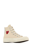 Comme Des Garcons Play Ivory Canvas Comme Des Garã§Ons X Converse Sneakers