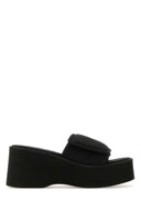 Courreves Black Stretch Polyester Blend Scusa Wave Pantoffeln