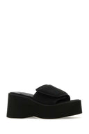 Courreves Black Stretch Polyester Blend Scusa Wave Pantoffeln