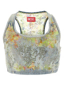Diesel Embellished Denim De Detop Fse Crop Top