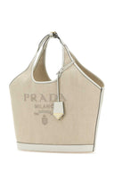 Prada Sand Canvas Einkaufstasche