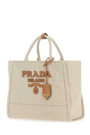 Prada Sand Canvas Einkaufstasche