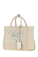 Prada Sand Canvas Einkaufstasche