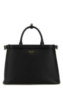 Prada Black Leather Medium Bold de hebilla Prada