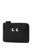 Anya Hindmarch Black Leather Loose Pocket Eyes Pouch