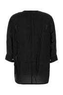 The Rose Ibiza Black Silk Indochine Blouse