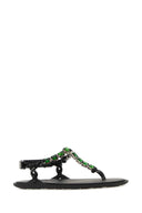 Miu Miu Fabric And Rhinestones Riviere Thong Sandals