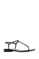 Gucci Signoria Zehensandalen aus schwarzem Leder