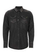 Dsquared Black Denim Western Shirt