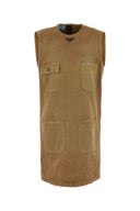 Mini abito di cotone Prada Camel