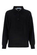 Prada Black Cashmere Polo Shirt