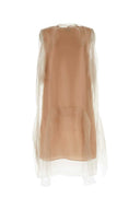 Vestito voile rosa in polvere Prada