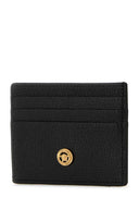 Porta della carta Biggie Medusa di versace in pelle nera
