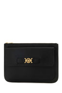 Versace in pelle nera grande clutch di biggie grande medusa
