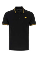 Versace black piquet polo