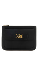 Versace in pelle nera medusa biggie clutch