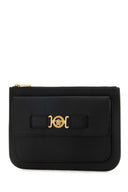 Versace in pelle nera medusa biggie clutch