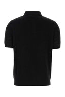 Versace Black Silk Blend Polo Shirt