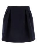 Alessandra Rich Navy Blue Wool Mini spódnica