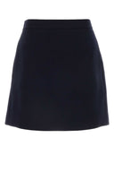 Alessandra Rich Navy Blue Wool Mini spódnica