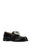 Mach&Mach Black Leather Galaxy Loafers