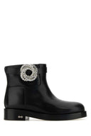 Mach&Mach Black Leather Galaxy Ankle Boots