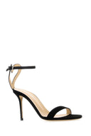 Mach & mach schwarze Wildleder -Sandalen