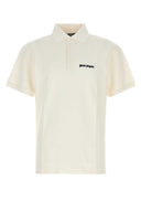 Palm Angels White Piquet Polo Shirt