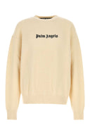 Palm Angels Elfenbein Stretch Wolle Mischpullover