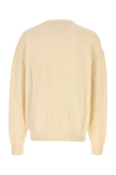 Palm Angels Elfenbein Stretch Wolle Mischpullover