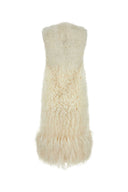 Prada Ivory Sleeveless Fur Coat