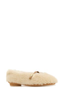 Salvatore Ferragamo Elfenbein Shearling Noella Ballerinas