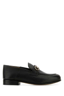 Salvatore Ferragamo Black Leder Ottone Slattern