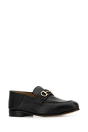 Salvatore Ferragamo Black Leder Ottone Slattern