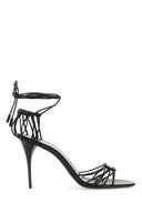 Saint Laurent Black Leather Babylone Sandals