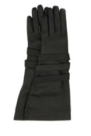 Guantes de cuero negro de Saint Laurent