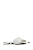Balenciaga White Leather Duty Free Slippers