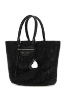 Borsa per la spesa Balenciaga Black Rafia Large Le Cagole