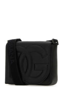 Dolce & Gabbana Black Leder Medium DG Logo Crossbody Tasche
