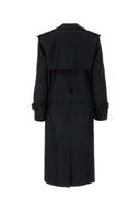 Burberry Black Silk Blend Trench Coat