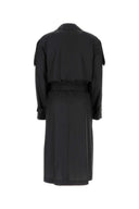 Burberry Black Silk Trench Coat