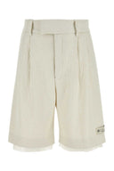 Amiri Elfenbein Strecke Polyester Bermuda Shorts