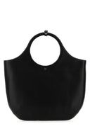 Courreges Black Leather Large Holy Handbag