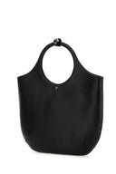 Courreges Black Leather Large Holy Handbag