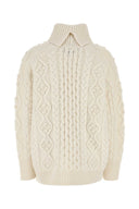 Loulou Ivory Wool Blend Anar超大毛衣