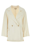 Loulou Ivory Wool Blend Gary Coat