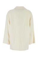 Loulou Ivory Wool Blend Gary Coat
